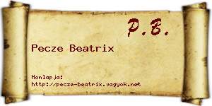 Pecze Beatrix névjegykártya